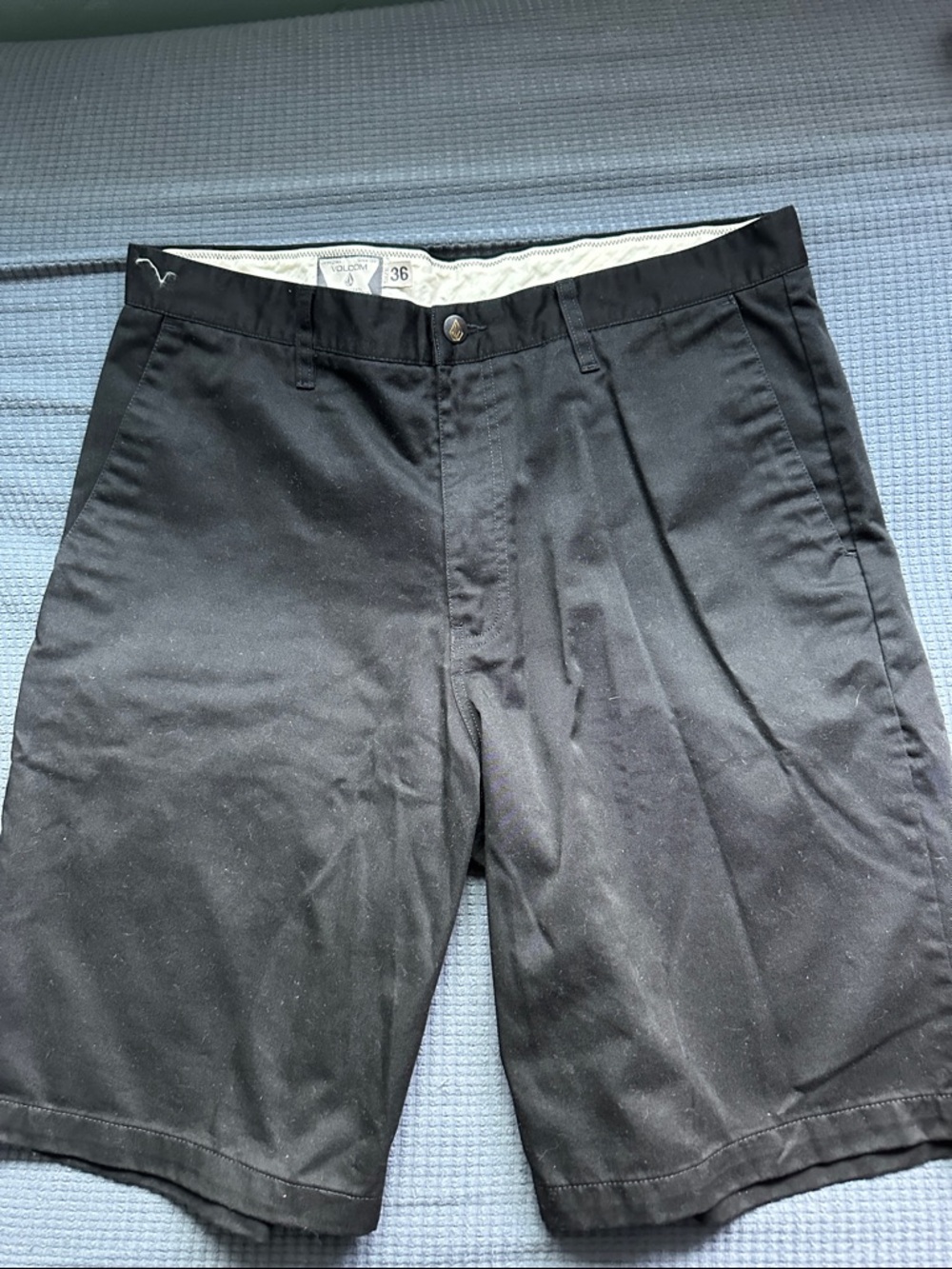 Volcom Black Flat-Front Casual Shorts